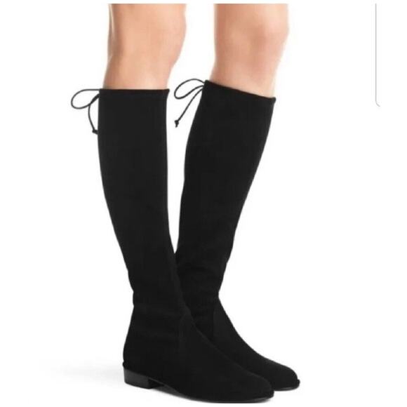Stuart Weitzman Black Over-The-Knee Boots Reserve Stretch Suede Boot Size 5 - Picture 1 of 7